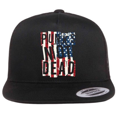 Punks Not Dead USA American Flag Flatbill Hat