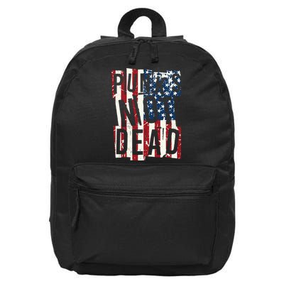 Punks Not Dead USA American Flag 16 in Basic Backpack