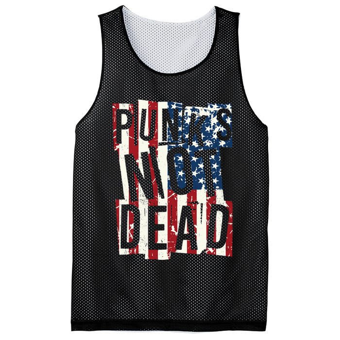 Punks Not Dead USA American Flag Mesh Reversible Basketball Jersey Tank