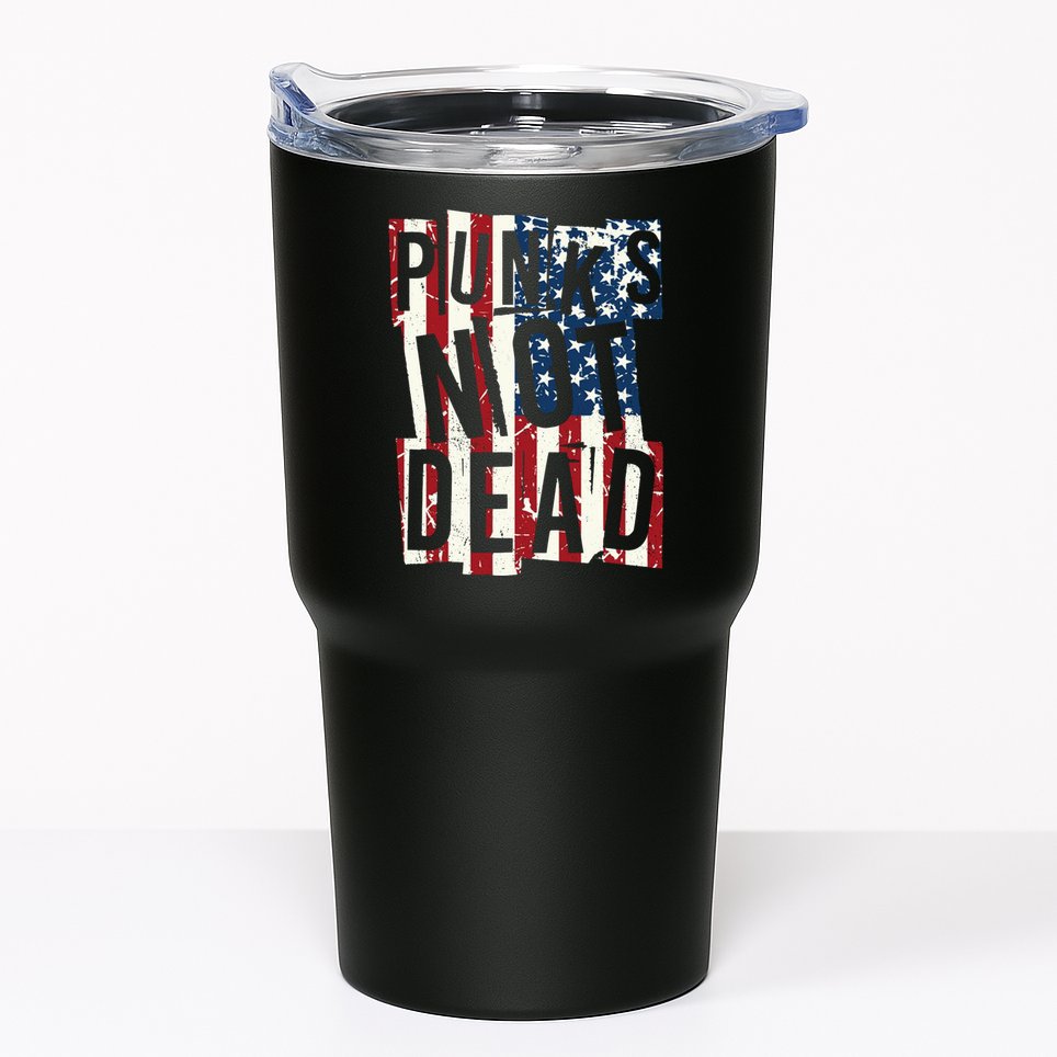 Punks Not Dead USA American Flag Tumbler