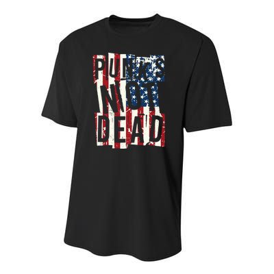 Punks Not Dead USA American Flag Youth Performance Sprint T-Shirt