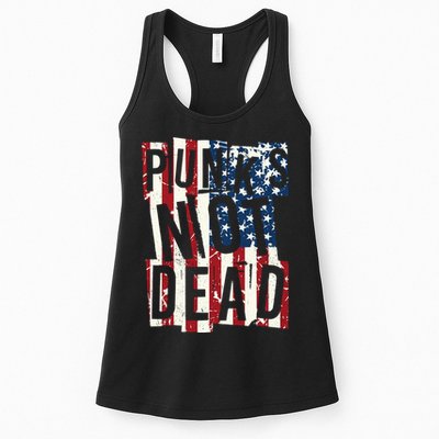 Punks Not Dead USA American Flag Womens Tank Top