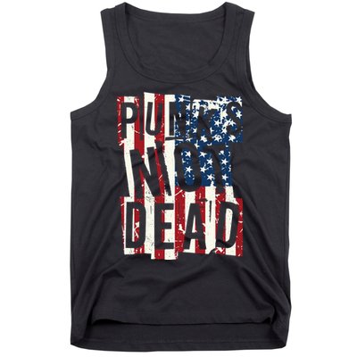 Punks Not Dead USA American Flag Tank Top