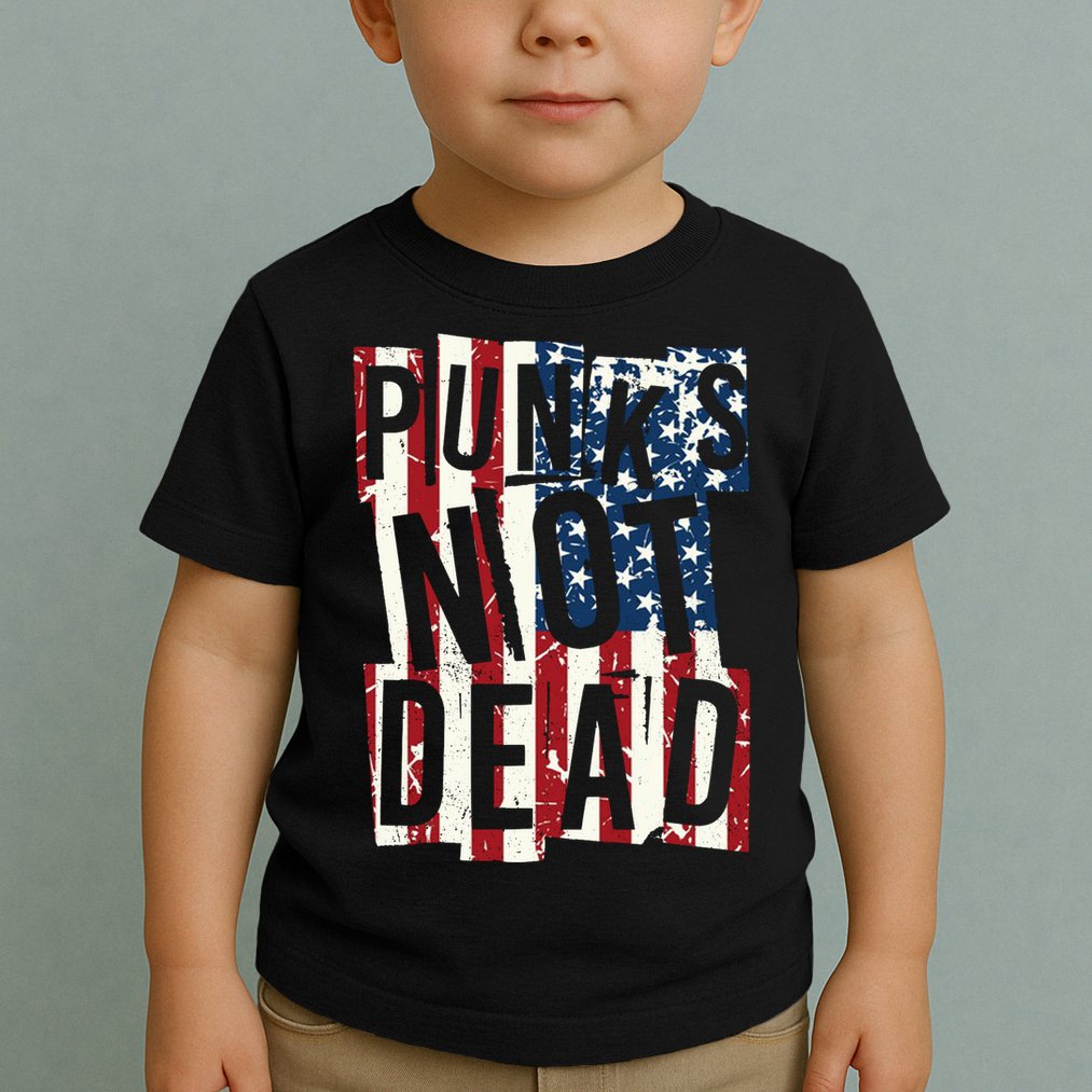 Punks Not Dead USA American Flag Toddler T-Shirt