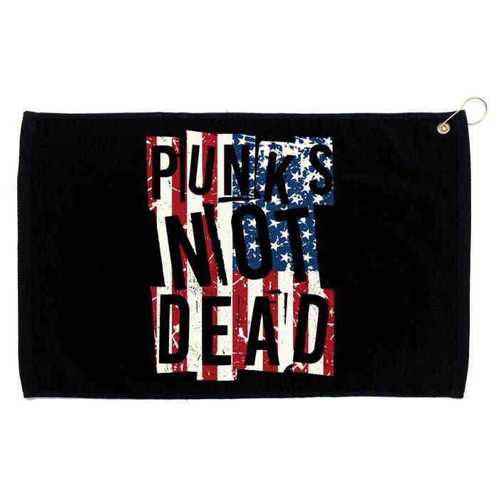 Punks Not Dead USA American Flag Grommeted Golf Towel