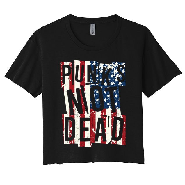 Punks Not Dead USA American Flag Crop Top