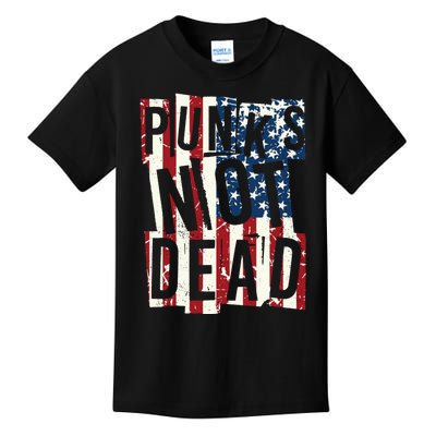 Punks Not Dead USA American Flag Kids T-Shirt