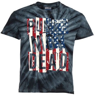 Punks Not Dead USA American Flag Kids Tie-Dye T-Shirt