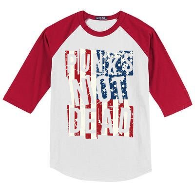 Punks Not Dead USA American Flag Kids Colorblock Raglan Jersey