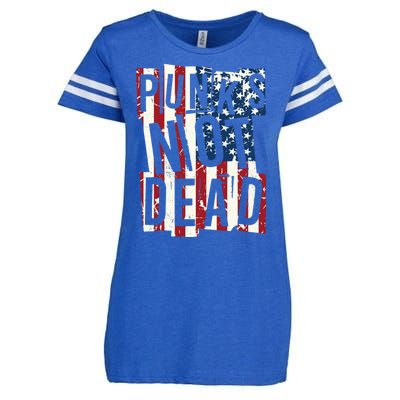 Punks Not Dead USA American Flag Enza Ladies Jersey Football T-Shirt