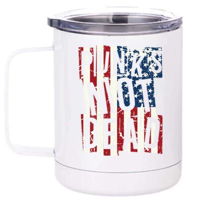 Punks Not Dead USA American Flag 12 oz Stainless Steel Tumbler Cup