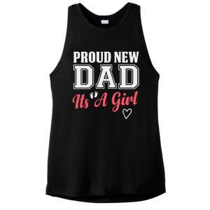 Proud New Dad Its A Girl Cute Girl Announcement Heart Ladies PosiCharge Tri-Blend Wicking Tank