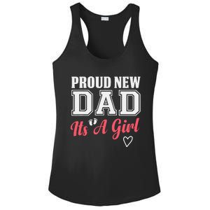 Proud New Dad Its A Girl Cute Girl Announcement Heart Ladies PosiCharge Competitor Racerback Tank