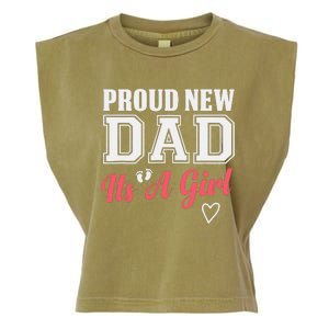 Proud New Dad Its A Girl Cute Girl Announcement Heart Garment-Dyed Women's Muscle Tee