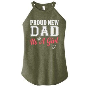 Proud New Dad Its A Girl Cute Girl Announcement Heart Women's Perfect Tri Rocker Tank