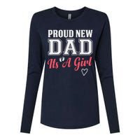 Proud New Dad Its A Girl Cute Girl Announcement Heart Womens Cotton Relaxed Long Sleeve T-Shirt