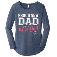 Proud New Dad Its A Girl Cute Girl Announcement Heart Women's Perfect Tri Tunic Long Sleeve Shirt