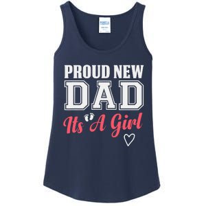 Proud New Dad Its A Girl Cute Girl Announcement Heart Ladies Essential Tank