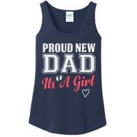 Proud New Dad Its A Girl Cute Girl Announcement Heart Ladies Essential Tank