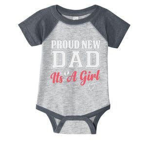 Proud New Dad Its A Girl Cute Girl Announcement Heart Infant Baby Jersey Bodysuit