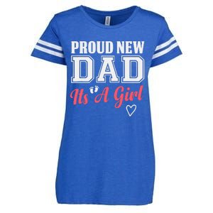 Proud New Dad Its A Girl Cute Girl Announcement Heart Enza Ladies Jersey Football T-Shirt