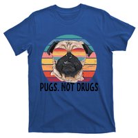 Pugs Not Drugs Funny Pug Lover Retro Vintage Gift T-Shirt