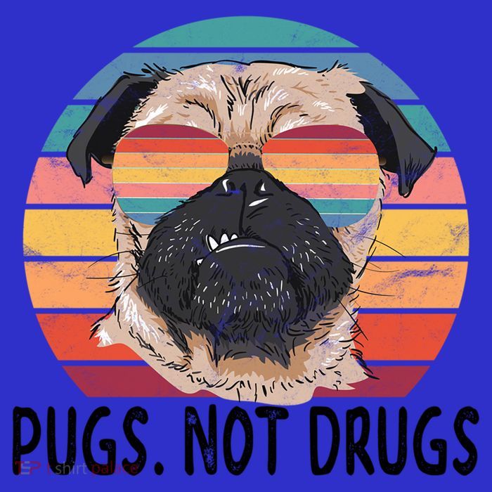 Pugs Not Drugs Funny Pug Lover Retro Vintage Gift Tall T-Shirt