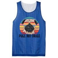 Pugs Not Drugs Funny Pug Lover Retro Vintage Gift Mesh Reversible Basketball Jersey Tank