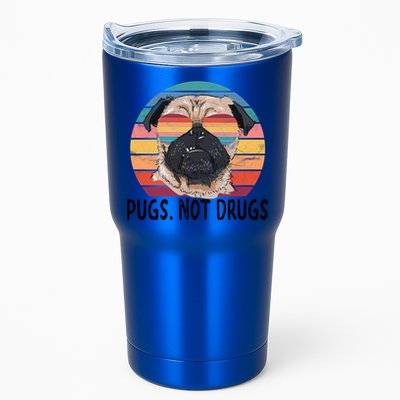 Pugs Not Drugs Funny Pug Lover Retro Vintage Gift Tumbler