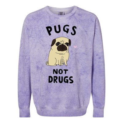 Pugs Not Drugs Colorblast Crewneck Sweatshirt