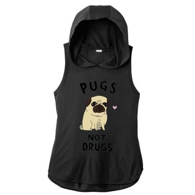 Pugs Not Drugs Ladies PosiCharge Tri-Blend Wicking Draft Hoodie Tank