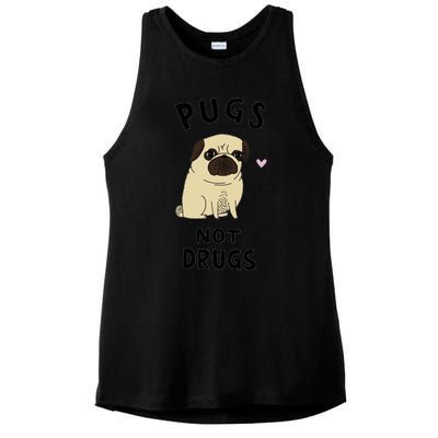 Pugs Not Drugs Ladies PosiCharge Tri-Blend Wicking Tank