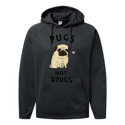 Pugs Not Drugs Performance Fleece Hoodie