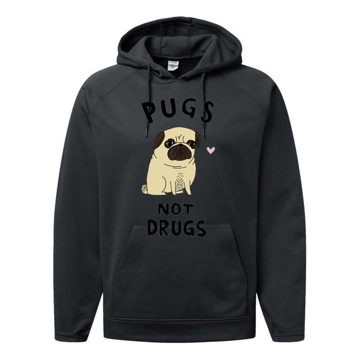 Pugs Not Drugs Performance Fleece Hoodie