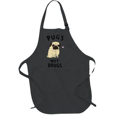 Pugs Not Drugs Full-Length Apron With Pockets