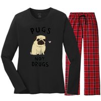 Pugs Not Drugs Women's Long Sleeve Flannel Pajama Set 