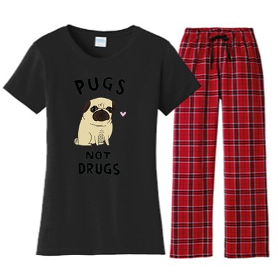 Pugs Not Drugs Women's Flannel Pajama Set