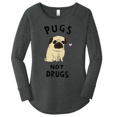 Pugs Not Drugs Women's Perfect Tri Tunic Long Sleeve Shirt