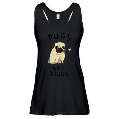 Pugs Not Drugs Ladies Essential Flowy Tank