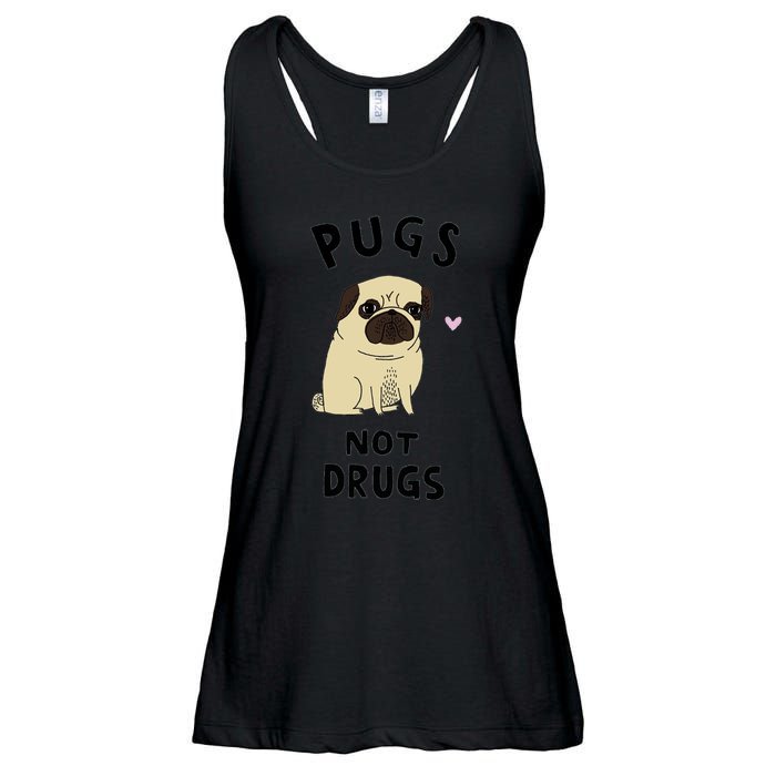 Pugs Not Drugs Ladies Essential Flowy Tank