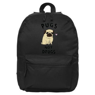 Pugs Not Drugs 16 in Basic Backpack