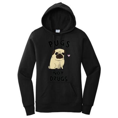 Pugs Not Drugs Women's Pullover Hoodie