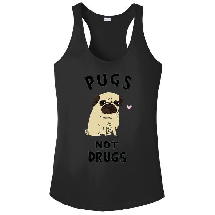 Pugs Not Drugs Ladies PosiCharge Competitor Racerback Tank