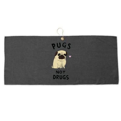 Pugs Not Drugs Large Microfiber Waffle Golf Towel