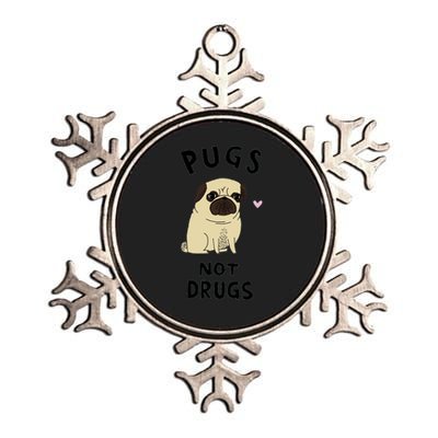 Pugs Not Drugs Metallic Star Ornament