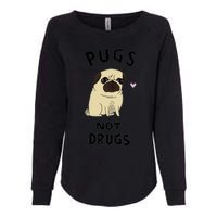 Pugs Not Drugs Womens California Wash Sweatshirt