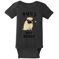 Pugs Not Drugs Baby Bodysuit