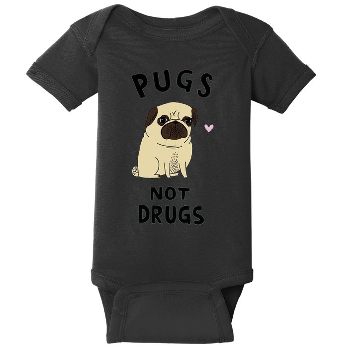 Pugs Not Drugs Baby Bodysuit