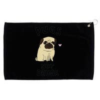 Pugs Not Drugs Grommeted Golf Towel