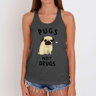 Pugs Not Drugs Women's Knotted Racerback Tank